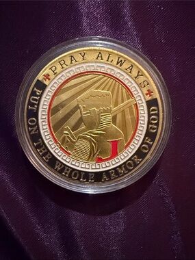 Pray Always Knight Challenge Coin - Armor of God